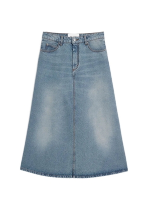 AMI Paris long A-line cotton skirt - Blue