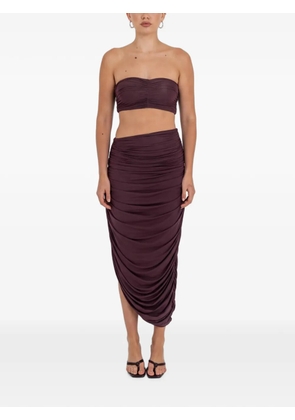 Maygel Coronel Caro ruched bandeau and skirt set - Red
