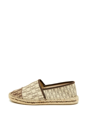Carolina Herrera Vintage jacquard canvas espadrilles - Neutrals