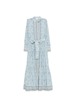 MC2 Saint Barth Jensen floral-print tiered maxi dress - Blue
