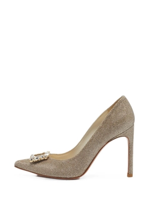 Stuart Weitzman crystal-embellished pumps - Gold