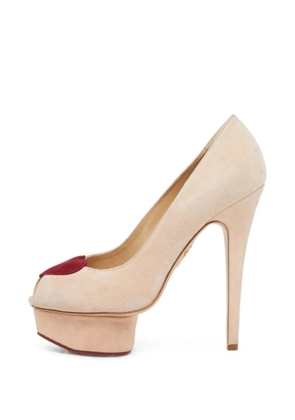 Charlotte Olympia Dolly heart-detail platform pumps - Neutrals