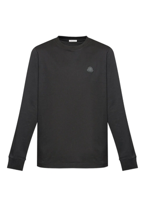 Moncler logo-patch long-sleeve T-shirt - Black