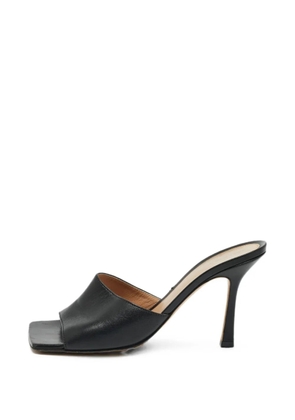 Bottega Veneta Pre-Owned Stretch square-toe leather heeled sandals - Black