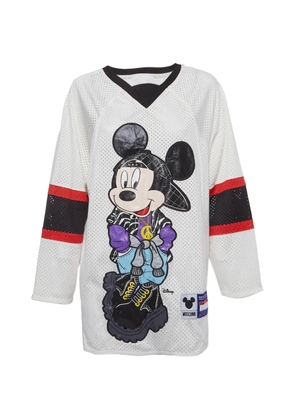 Moschino Pre-Owned Mickey Mouse graphic mesh top - White