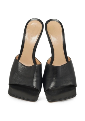 Bottega Veneta Pre-Owned Stretch square-toe leather heeled sandals - Black