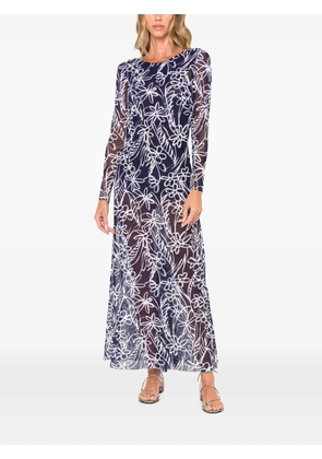 JBQ floral-print long-sleeve dress - Blue