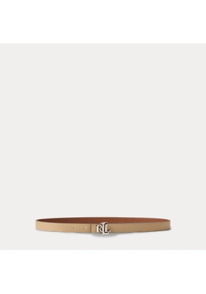 Reversible Skinny Leather Logo Belt