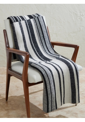 The Elder Statesman - Striped Knitted Cashmere Blanket - Men - Black