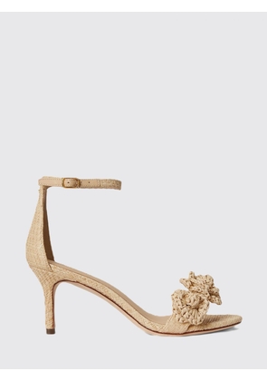 LAUREN RALPH LAUREN Allie Crochet Raffia Sandals with Flower Appliqué