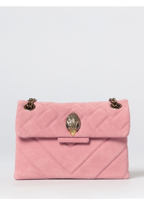 KURT GEIGER LONDON Quilted Suede Mini Bag with Rhinestones and Metallic Logo