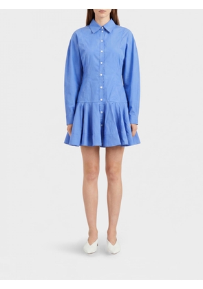 GANNI Organic Cotton Mini Shirt Dress with Long Sleeves