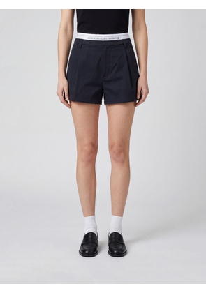 ALEXANDER WANG Cotton-Blend Shorts with Logo Elastic Waistband