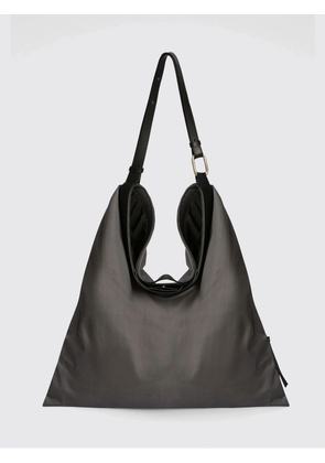 JIL SANDER Flared Nylon Shoulder Bag with Leather Handle