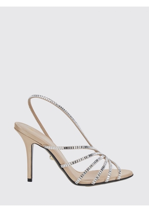 Alevì Milano Star Silk Slingback Sandals with Crystals and Stiletto Heel