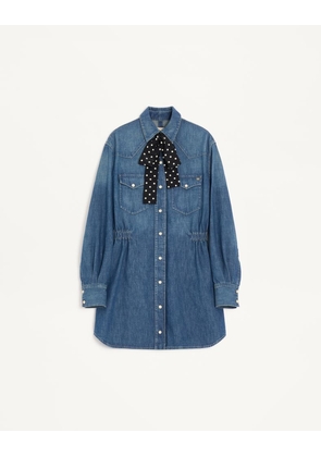 Valentino Midi Denim Dress Woman DENIM 36