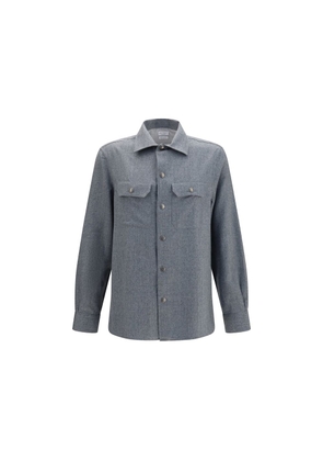 Brunello Cucinelli Gray Wool Oves Aries Shirt - L