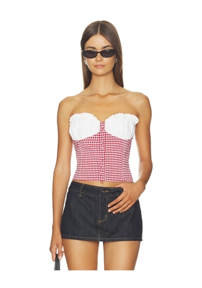 BY.DYLN Sunniva Corset Top in Red. Size XS. Also in S, M, L, XL.