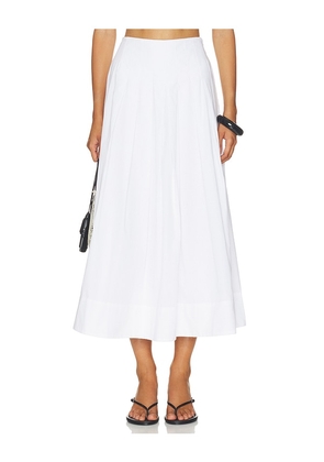 ALIGNE Julie Pleated Poplin Skirt in White. Size 4. Also in 2, 6, 8, 10, 12.