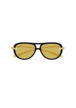 Bottega Veneta Oval Sunglasses in Yellow.