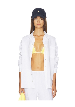DONNI. The Linen Relaxed Shirt in White. Size XXS. Also in XS, S, M.