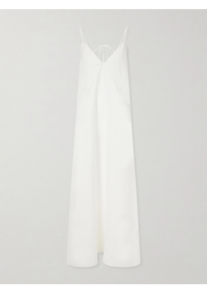 Another Tomorrow - Linen-canvas Maxi Dress - White - IT36,IT38,IT40,IT42,IT44,IT46