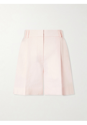 Another Tomorrow - Pleated Linen Shorts - Pink - IT36,IT38,IT40,IT42,IT44,IT46,IT48