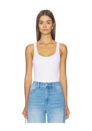 L'AGENCE Nica Scoop Neck Tank Bodysuit in White. Size XS. Also in S, M, L.