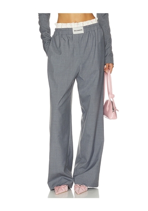 Milkwhite Double Waistband Floral Pant in Grey. Size XS. Also in S, M, L.