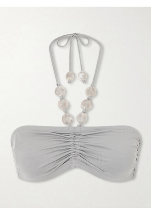 Eres - Lana Bead-embellished Bikini Top - Gray - FR 38,FR 40,FR 42,FR 44