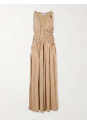 TOVE - Ouida Gathered Jersey Maxi Dress - Neutrals - FR 34,FR 36,FR 38,FR 40,FR 42