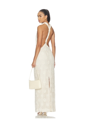 OW Collection Collette Maxi Dress in Beige. Size XS. Also in S, M, L.