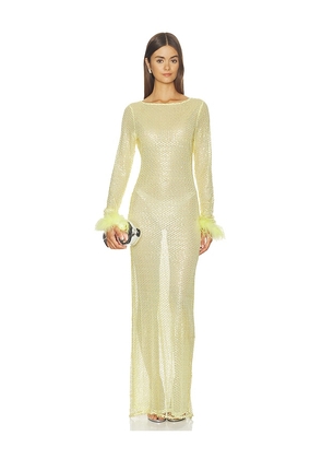 OW Collection Alva Maxi Dress in Yellow. Size XS. Also in S, M.