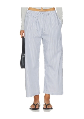 LESET Yoshi Stripe Crop Drawstring Pant in Grey. Size XS. Also in S, XL.