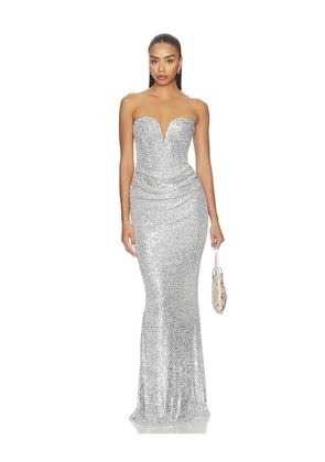 Nookie Dante Maxi Dress in Grey. Size XS. Also in S, M, L, XL.