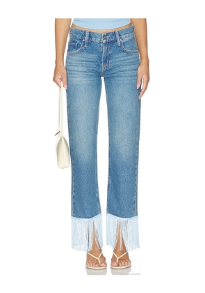 MOTHER The Relish Fringe Ankle Jeans in Blue. Size 23. Also in 24, 25, 26, 27, 28, 29, 30, 31, 32.