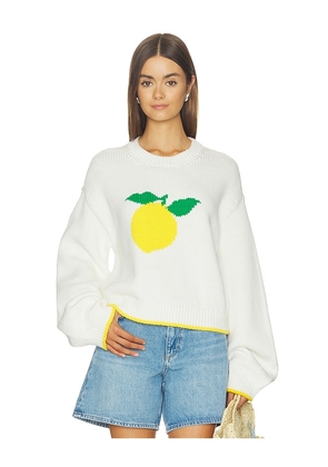 MAJORELLE Lennex Crew Neck Sweater in Cream. Size XXS. Also in XS, S, M, L, XL.