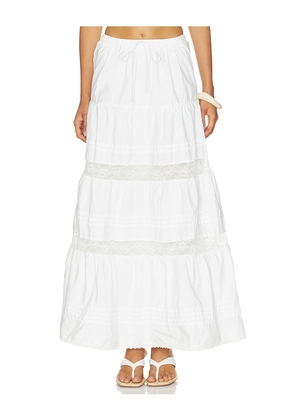 MORE TO COME Dolores Maxi Skirt in White. Size XXS. Also in XS, S, M, L, XL.