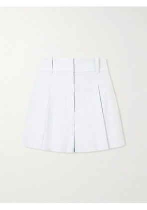 Veronica Beard - Craig Pleated Cotton-blend Twill Shorts - Blue - US0,US2,US4,US6,US8,US10,US12