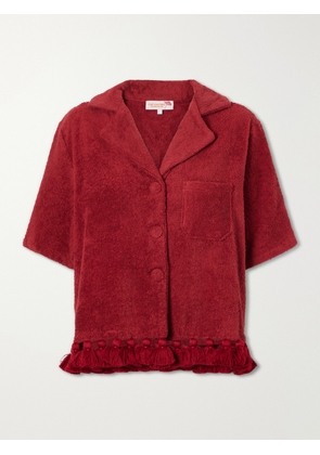 Cap d’Antibes - Antonia Cotton-terry Shirt - Burgundy - x small,small,medium,large,x large