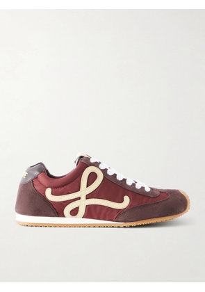 LOEWE - Ballet Runner 2.0 Logo-appliquéd Suede-trimmed Shell Sneakers - Burgundy - FR35,FR36,FR37,FR38,FR39,FR40,FR41,FR42