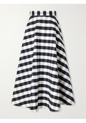 Marta Ferri - Vichy Cotton-blend Maxi Skirt - Black - S/M,M/L,L/XL