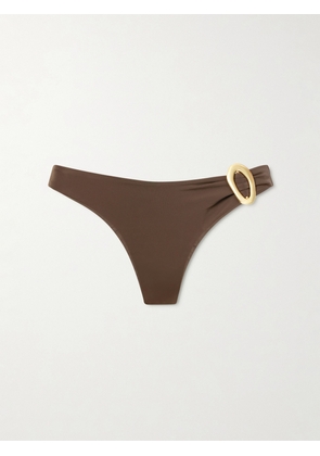 Away That Day - Cabo Verde Embellished Bikini Briefs - Brown - x small,small,medium,large