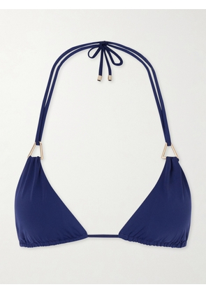 Away That Day - Gili Embellished Triangle Bikini Top - Blue - x small,small,medium,large