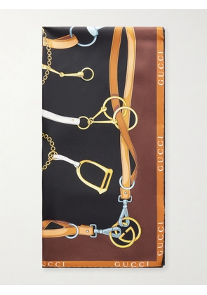 Gucci - Ca Paisellier Printed Silk-twill Scarf - Brown - One size