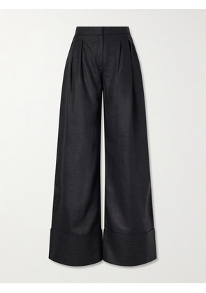 Andres Otalora - La Promesa Linen Wide-leg Pants - Black - US0,US2,US4,US6,US8,US10,US12