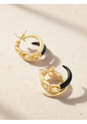 Nikos Koulis - Look 18-karat Gold, Enamel And Diamond Earrings - One size