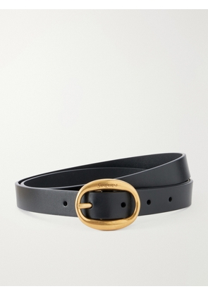 SAINT LAURENT - Logo-engraved Leather Belt - Black - 70,75,80,85,90