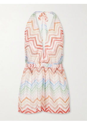 Missoni - Striped Crochet-knit Playsuit - Pink - IT36,IT38,IT40,IT42,IT44,IT46,IT48