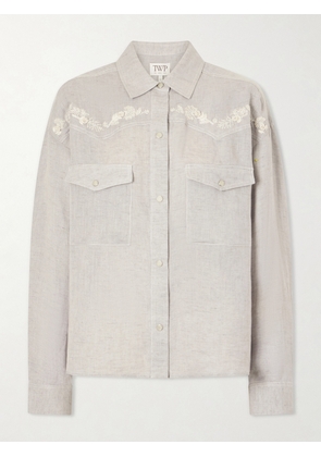 TWP - Western Embroidered Hemp Shirt - Gray - x small,small,medium,large